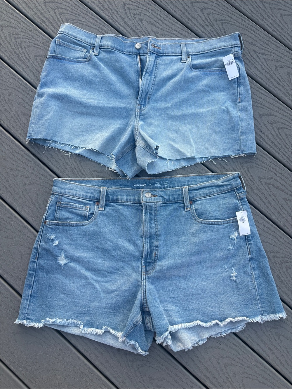 Old Navy Light Blue Denim Cutoff Shorts - 2 Pairs, size 18